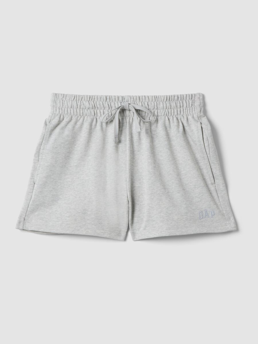 Cotton-blend shorts with drawstring_0
