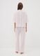 Pigiama rosa in pura viscosa con scollo a V a righe regular fit_3
