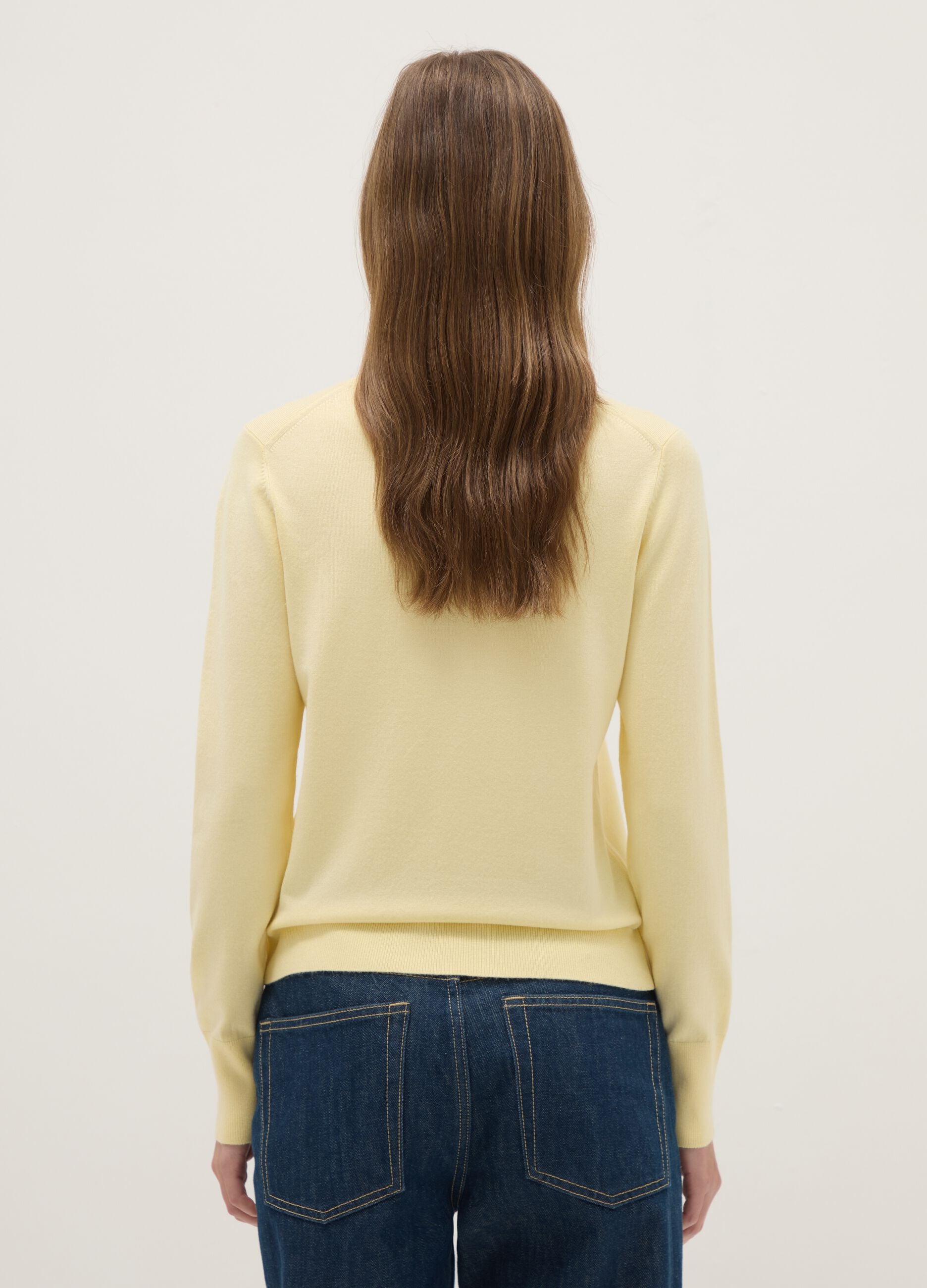 Yellow crew neck jumper regular fit