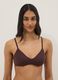 Brown triangle bikini top with removable padding_0