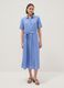 Blue pure viscose dress with regular fit and belt_0