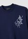 Blue pure cotton relaxed-fit T-shirt with embroidered detail_5