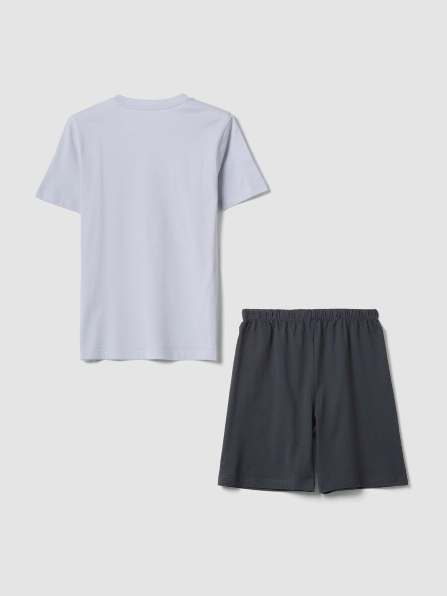 Multicolour pure cotton short pyjamas for boys with regular fit_1
