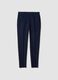 Navy slim-fit formal trousers in stretch viscose_0