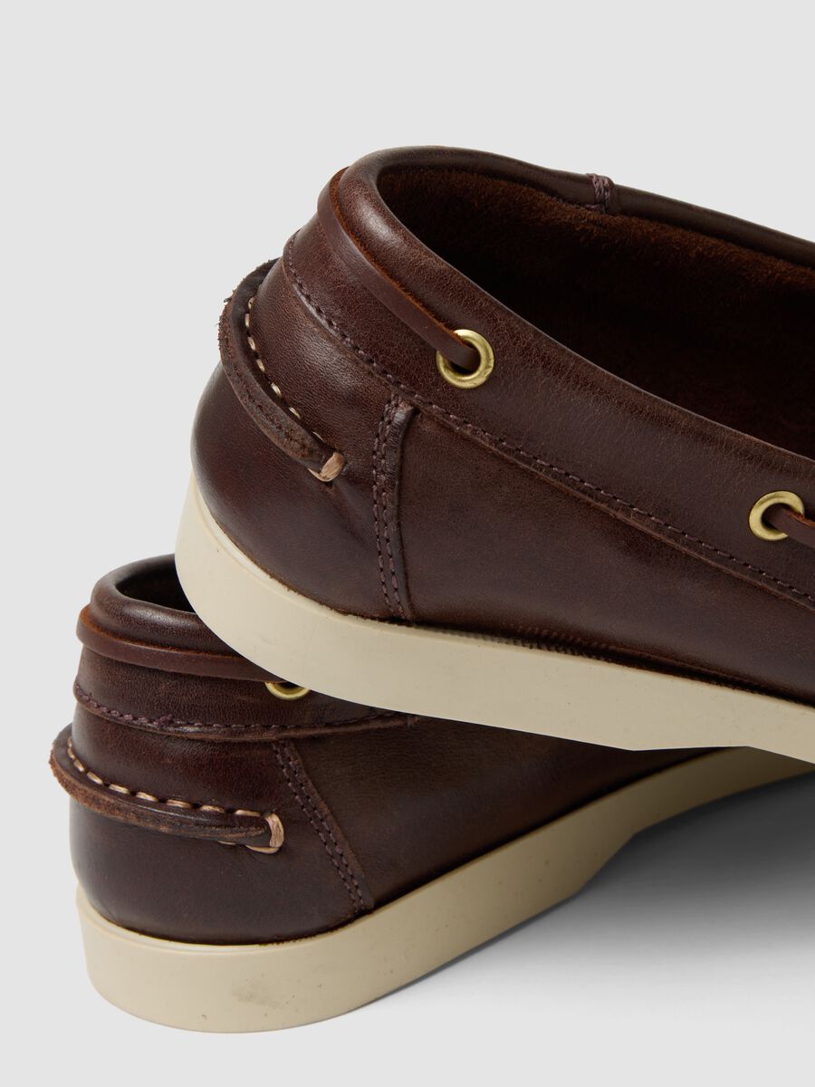 Scarpe da barca marroni in vera pelle_2