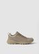 Beige low-top sneakers with lug sole_0