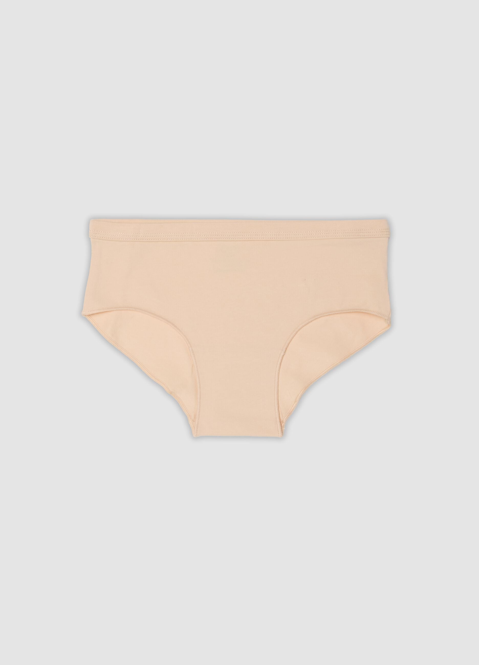 Beige stretch organic cotton briefs for girls