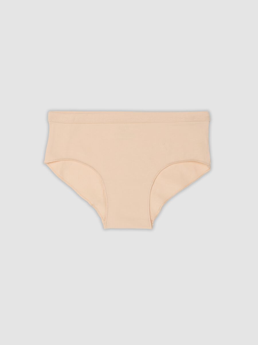 Beige stretch organic cotton briefs for girls_0