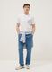 White pure cotton T-shirt with print, regular fit_0