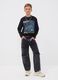 Black pure cotton cargo jeans, skater fit_0