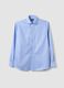 Light blue pure cotton shirt with French collar, easy-iron, regular fit_0