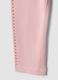 Pink stretch organic cotton leggings with rhinestones for baby girl_3