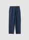 Blue stretch cotton trousers_4
