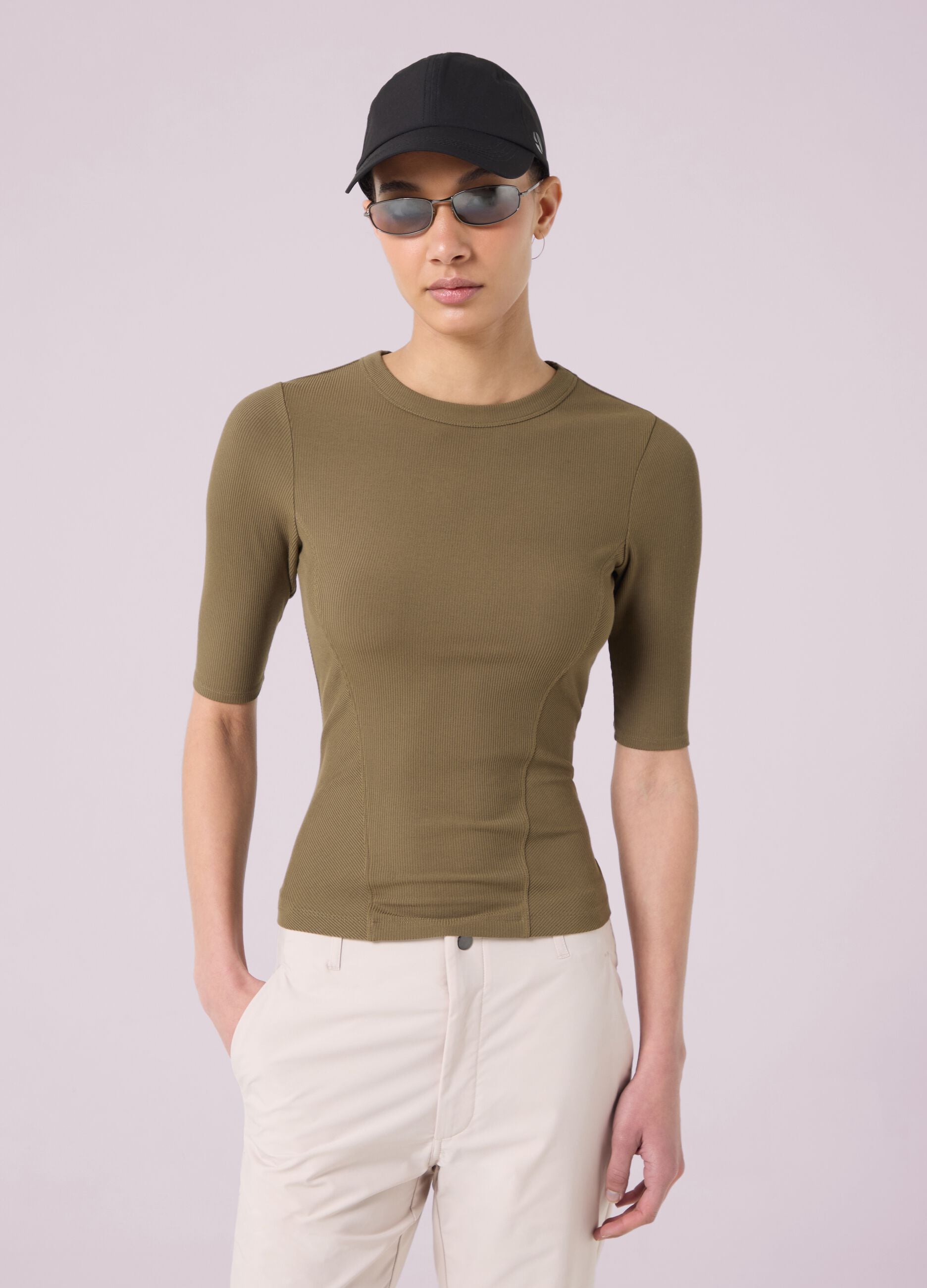 Ribbed stretch modal T-shirt ALTAVIA STUDIO