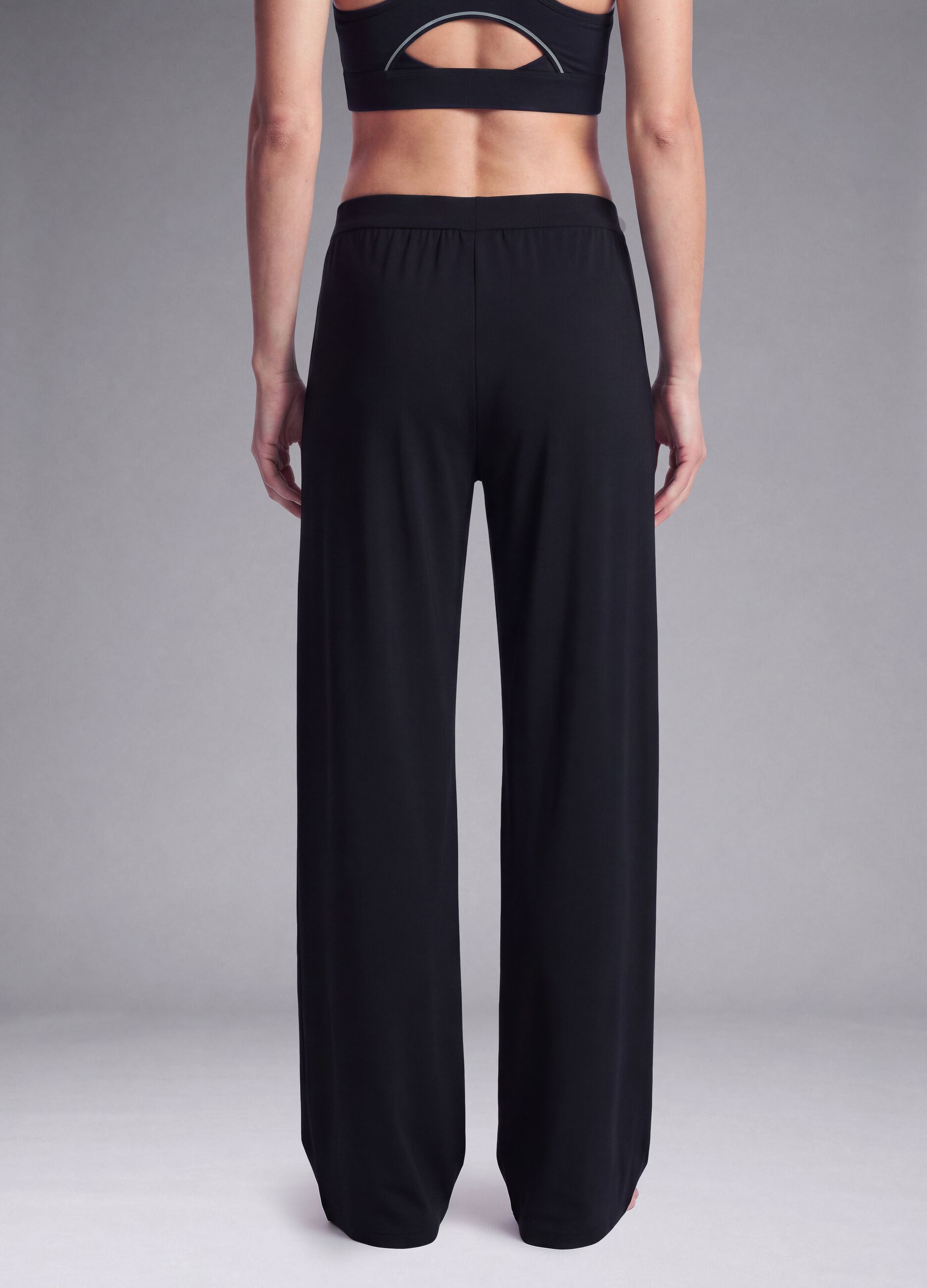 Black Easy Dry wide-leg stretch trousers ALTAVIA STUDIO