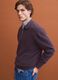 Brown pure cotton polo with zip and classic collar_0