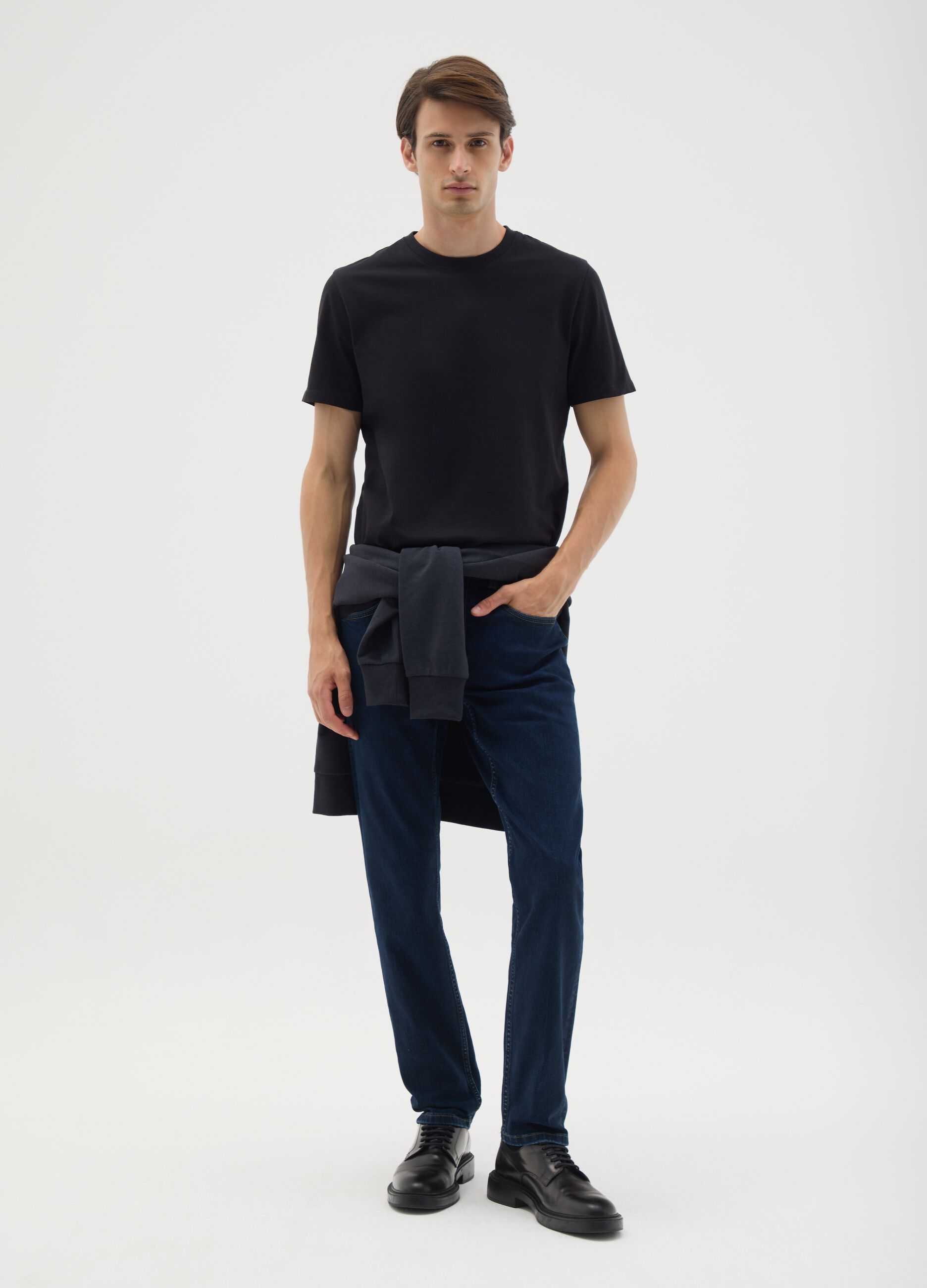 Men's Dark Blue Slim Fit Denim Jeans