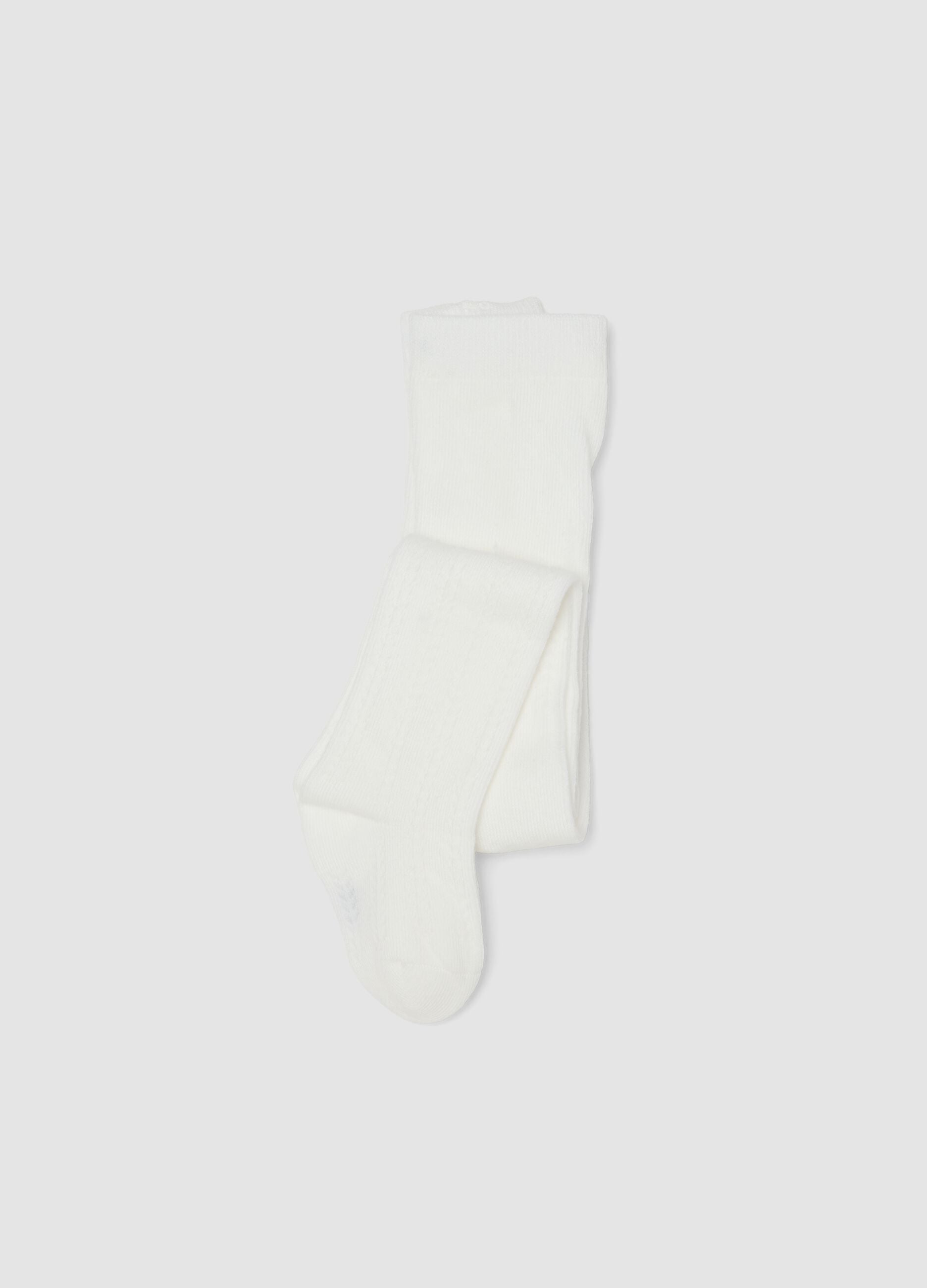 White organic stretch cotton tights