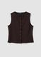 Brown Milano-knit waistcoat in stretch viscose, regular fit_4