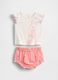 White and Pink Summer Set with Rabbit Print_0