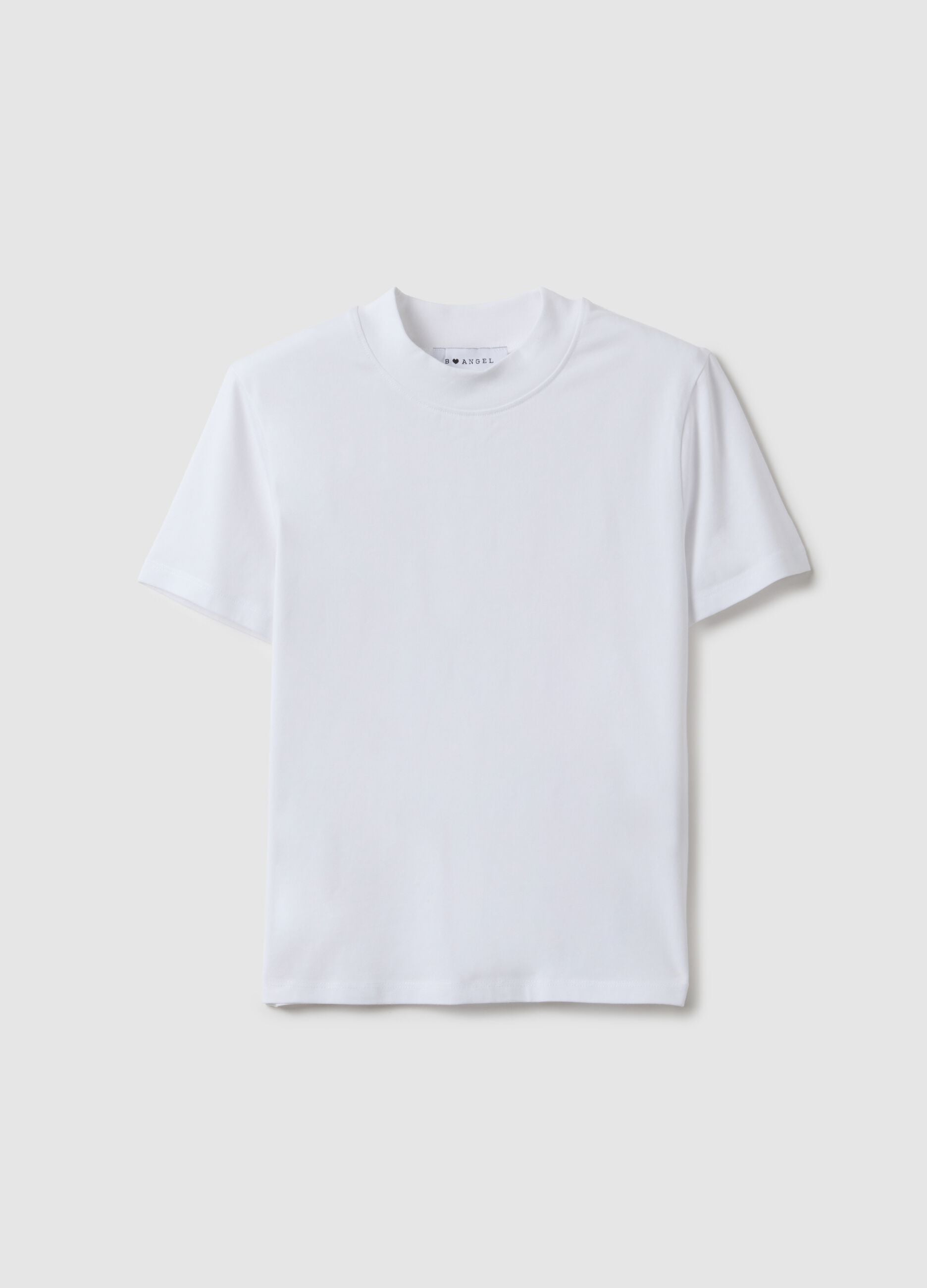 White slim fit stretch cotton T-shirt