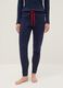 Blue pure cotton regular fit pyjama trousers with little hearts_1