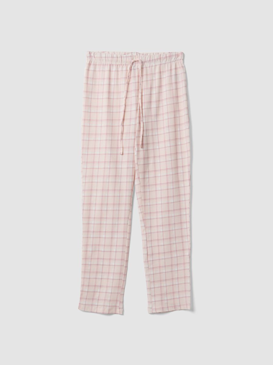 Multicolour pure organic cotton check pyjama trousers_4