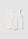 White organic cotton vest top with print and knot detail_1