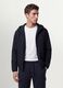 Navy blue hooded jacket with zip_1
