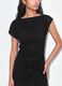 Black stretch dress with draped detail, regular fit_1