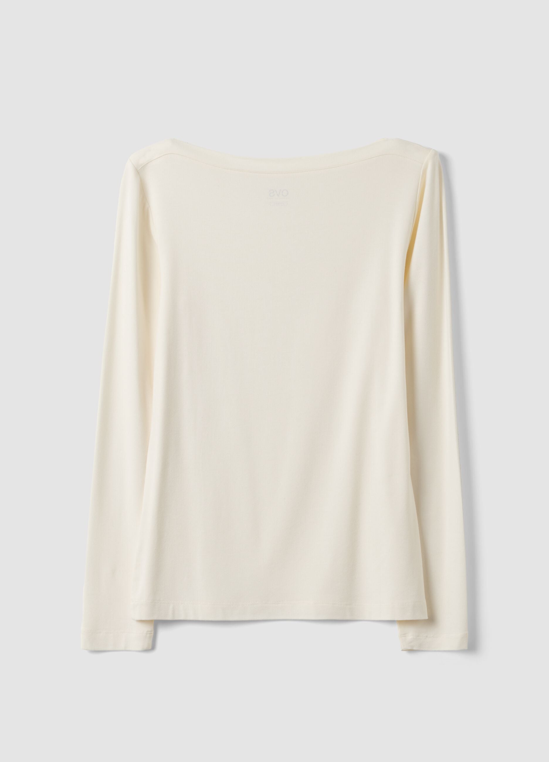 White stretch viscose slim-fit T-shirt