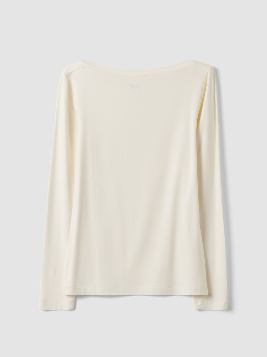 White stretch viscose slim-fit T-shirt_6