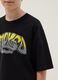 Black pure cotton T-shirt with front print_2