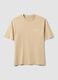 Beige short-sleeve pure cotton T-shirt_4