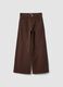 Brown wide-leg jeans in pure cotton twill_3