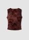 Red fitted stretch top with floral print_5