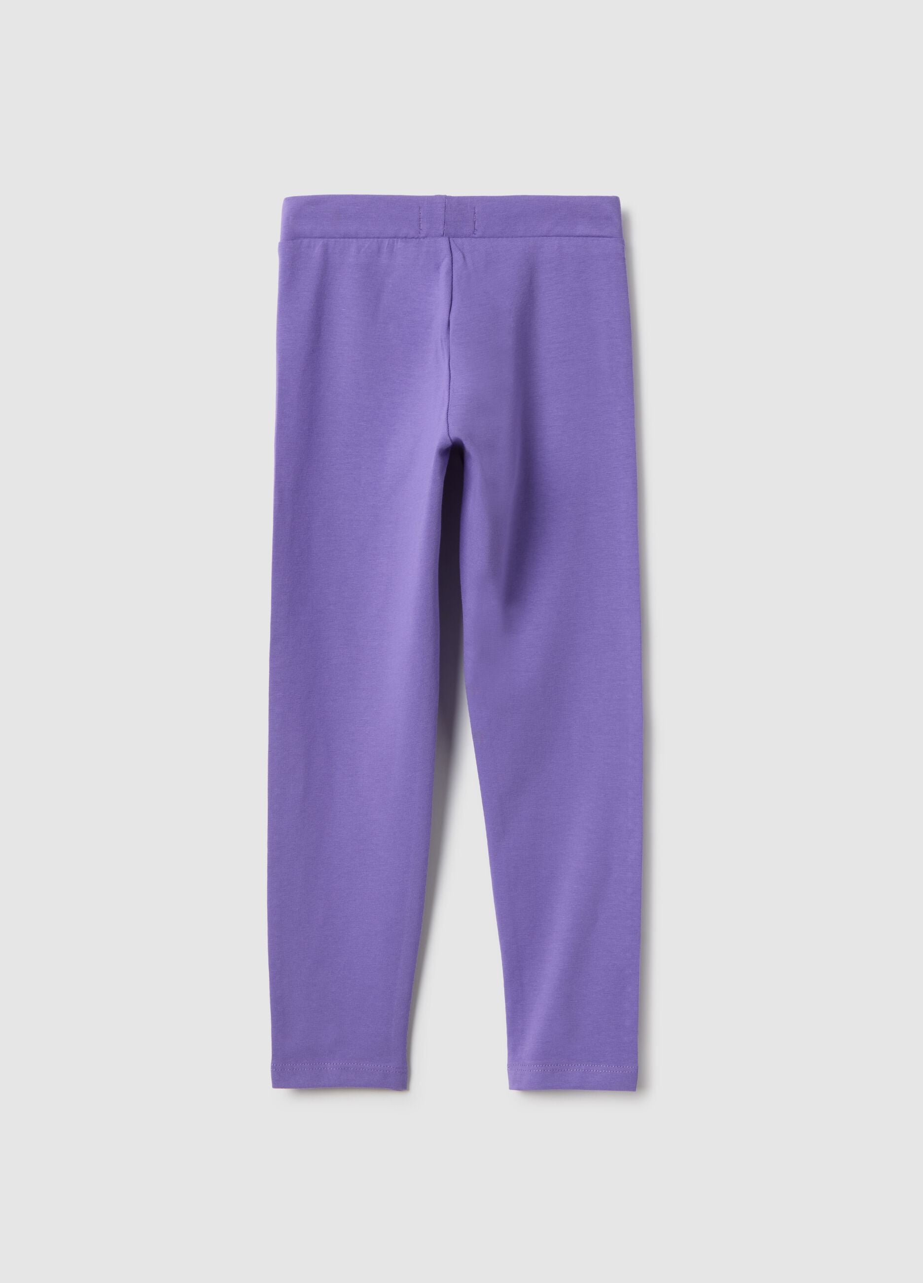 Girls' Violet Stretch Cotton Slim Fit Leggings