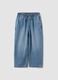 Light blue cotton and viscose blend joggers with drawstring for boys_0