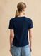 Regular fit blue cotton blend short sleeve t-shirt_3