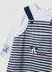 Pure cotton newborn multicolour striped jumpsuit, regular fit_2