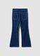 Blue flare-fit stretchy cotton jeggings for girls_1