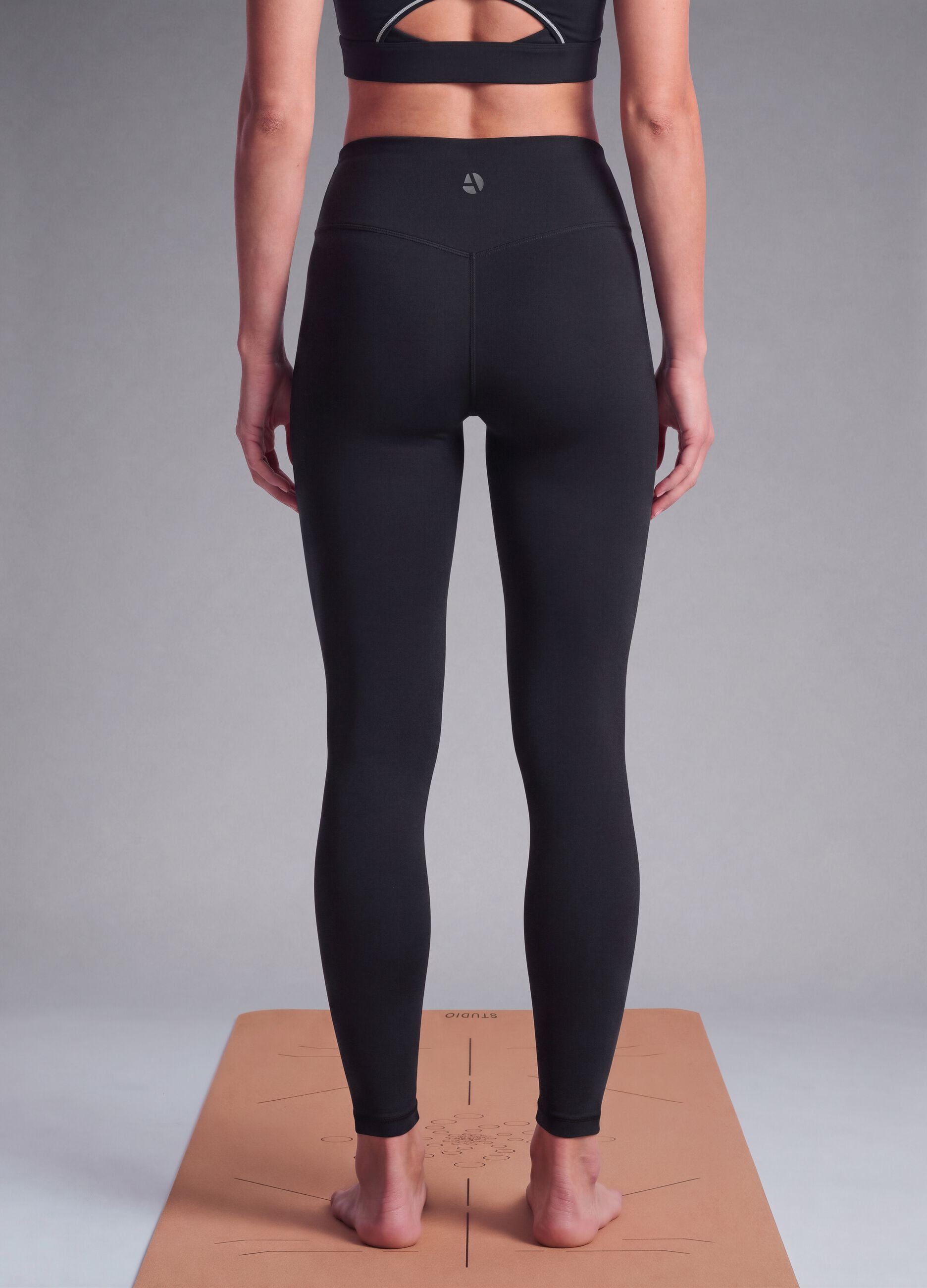 Black high-waisted breathable stretch leggings ALTAVIA STUDIO