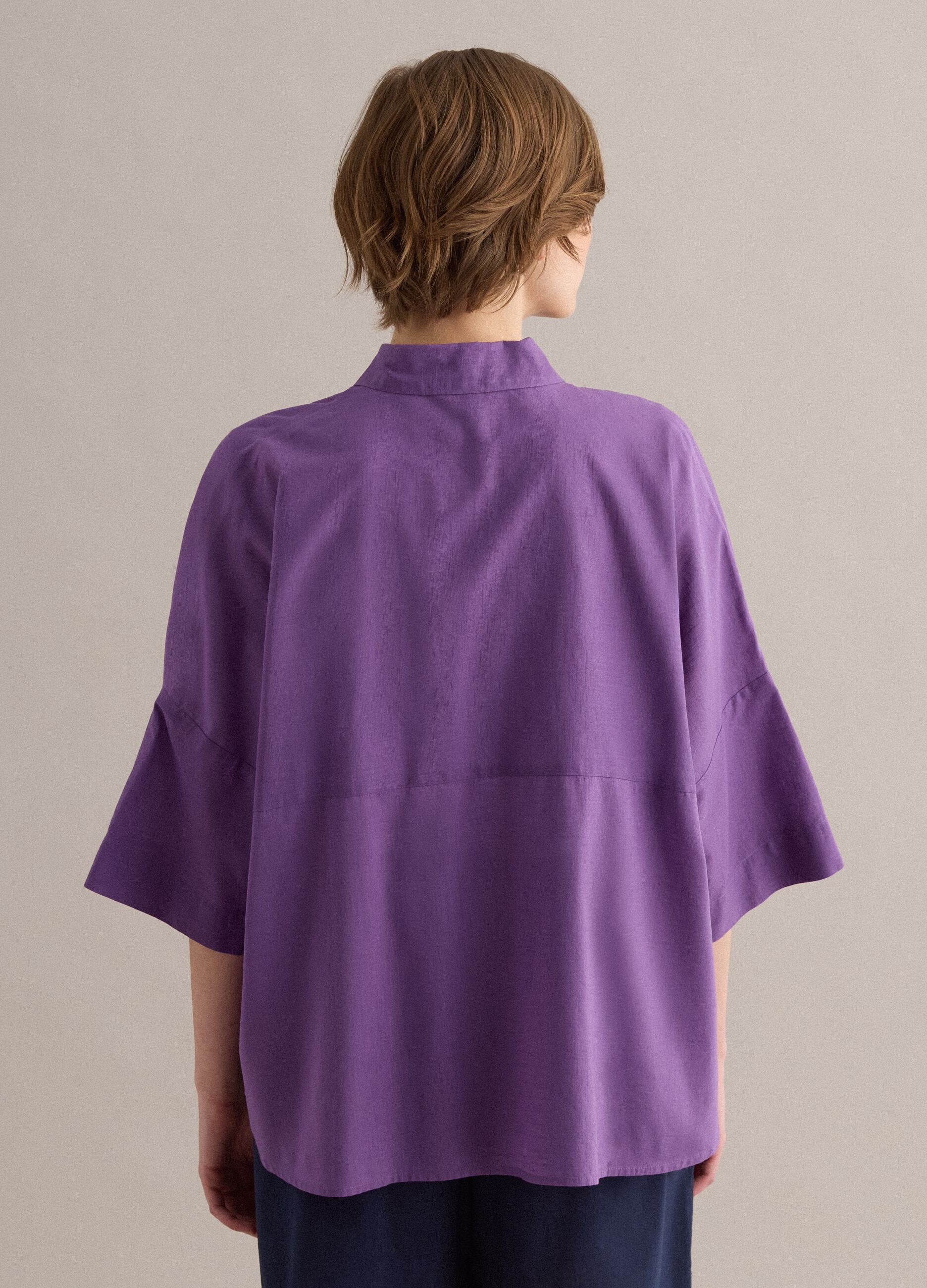 Purple pure cotton oversized shirt