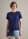 Blue pure linen short-sleeve T-shirt, regular fit_1