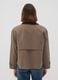 Brown cotton-blend jacket with contrast collar, regular fit_3