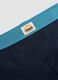 Blue midi boys&rsquo; boxer shorts in stretch organic cotton with hamburger print_3
