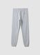 Grey pure cotton joggers with varsity print for boys_4