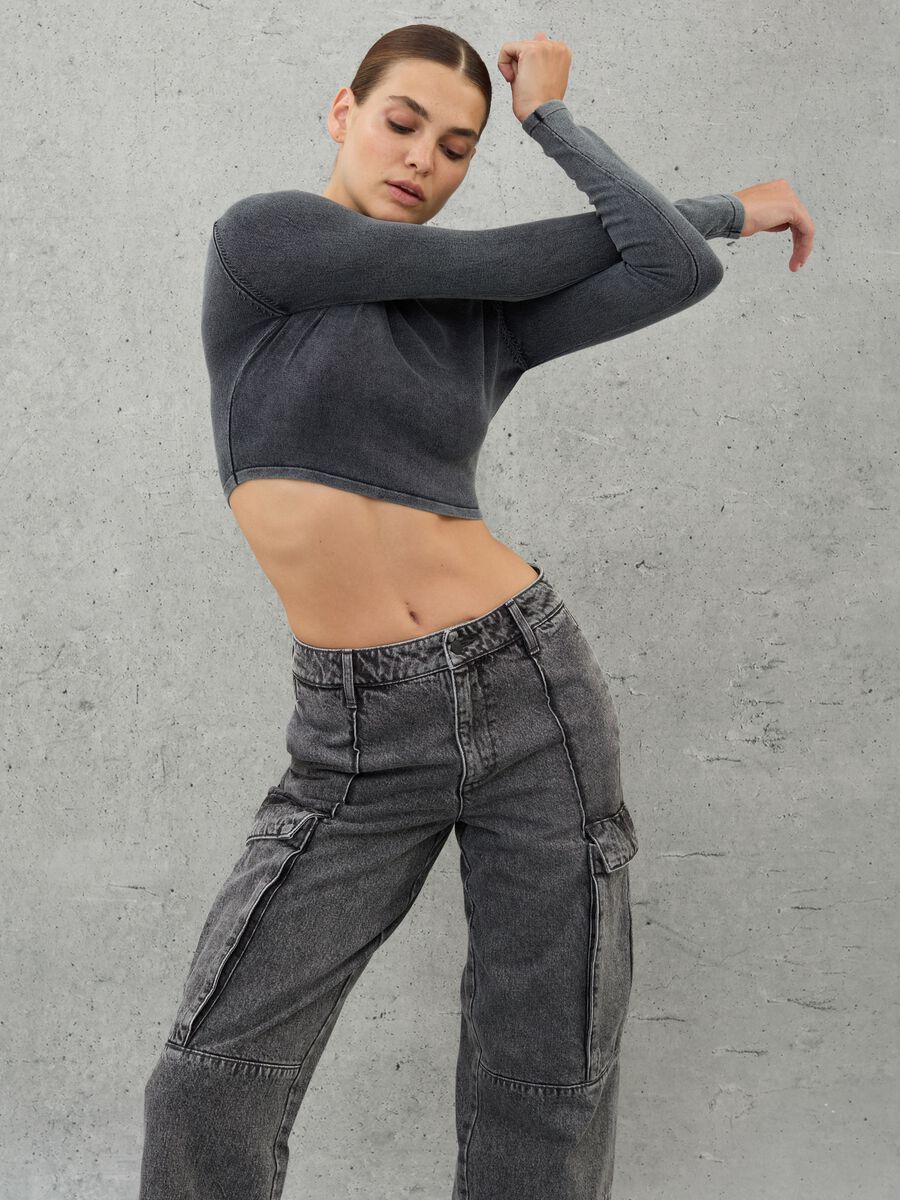 High Neck Knit Top Vintage Grey_3