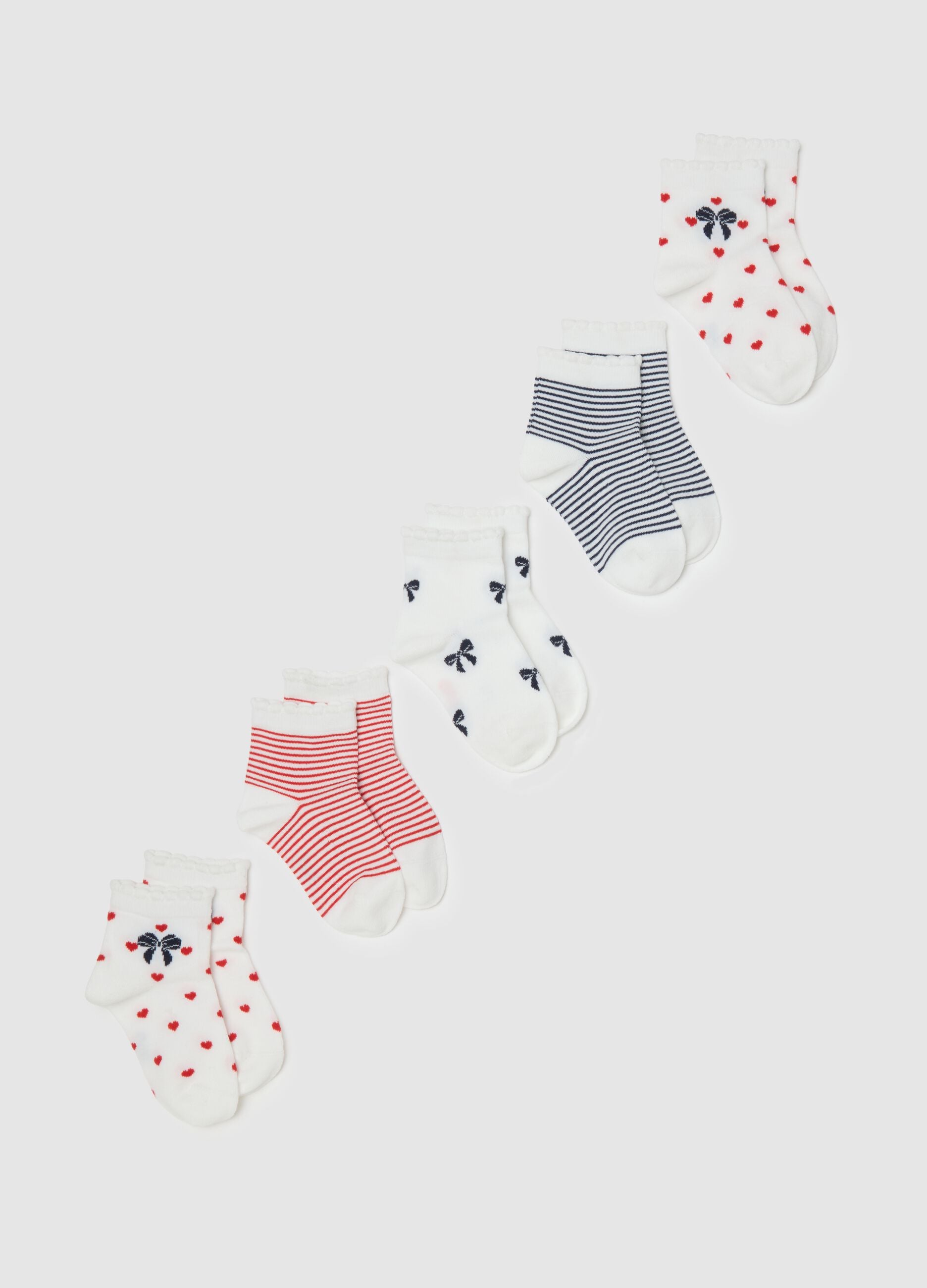 Multicolour cotton blend short sock multipack for girls