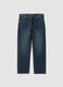 Blue denim straight-fit jeans in pure cotton_3